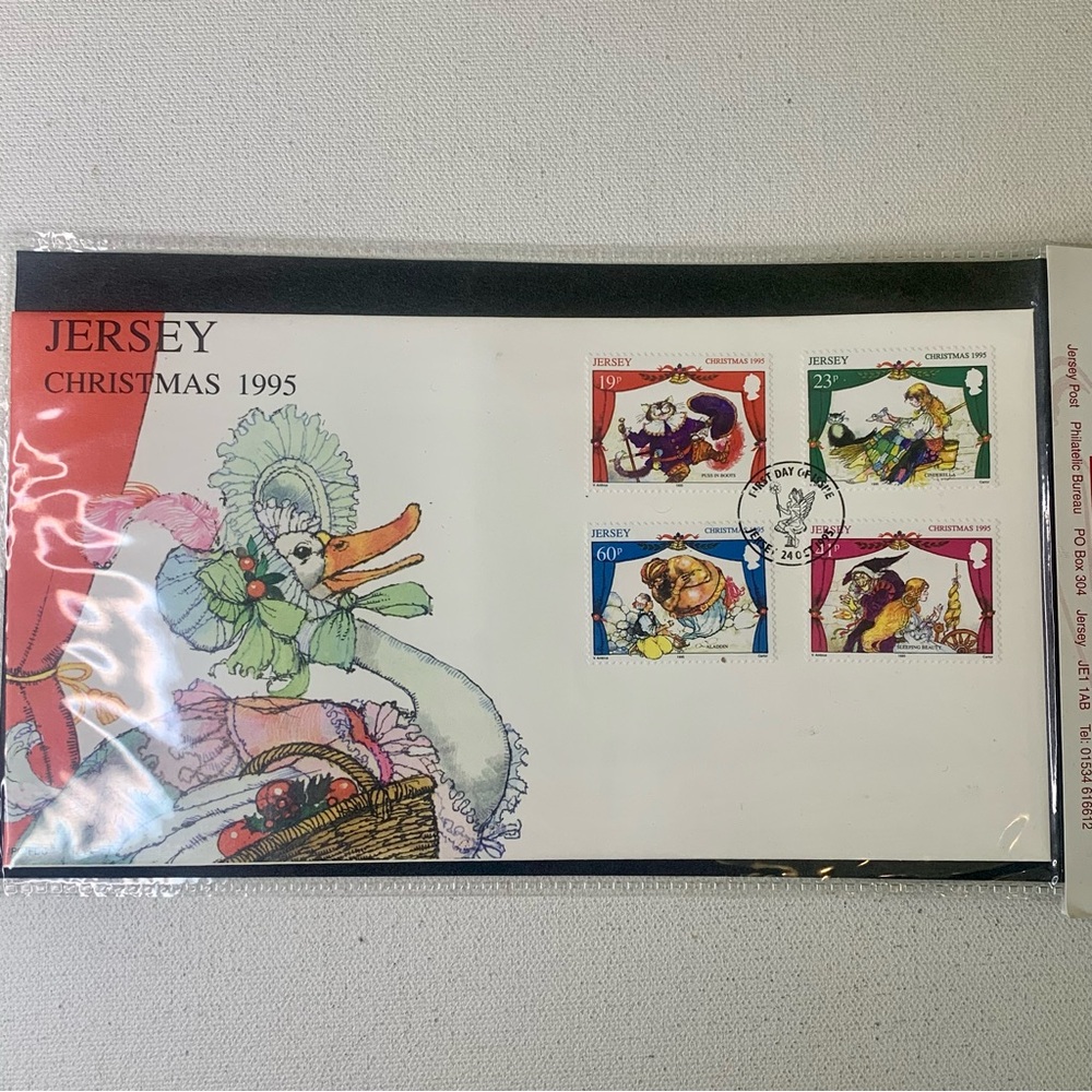 Jersey UK Christmas 1995 FDC Channel Islands Pantomime Story Celebrations Stamps
